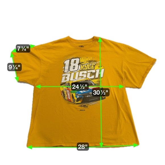 Kyle Busch Shirt Mens 3XL Yellow NASCAR Racing Joe Gibbs M&Ms 18 Car Graphic - Picture 6 of 7